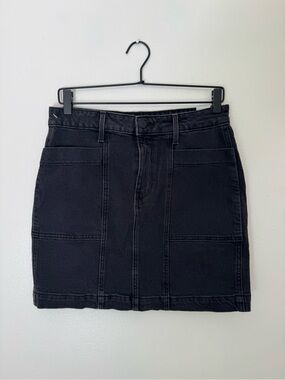Western Black Denim Utility Mini Skirt Size 6